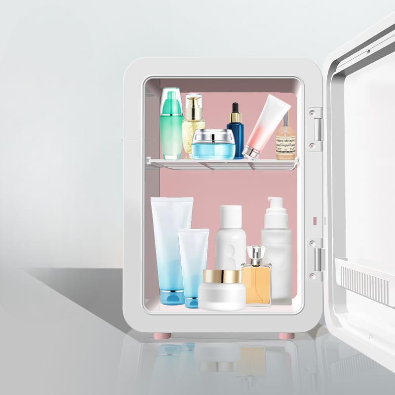 6L Portable Car Refrigerator Cooler and Warmer – 12V/220V Mini Beauty Fridge with Mirror Design for Drinks, Cosmetics, Travel and Home Use