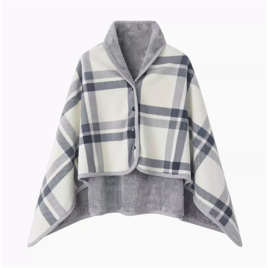 Aisrou Buckled Shawl Blanket – Soft Thick Cape Blanket for Office, Dormitory, Lunch Breaks and All Seasons