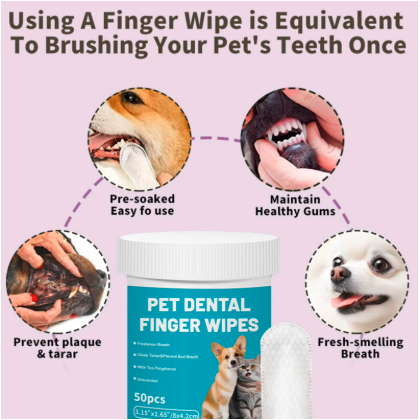 Pet Eye and Dental Finger Wipes