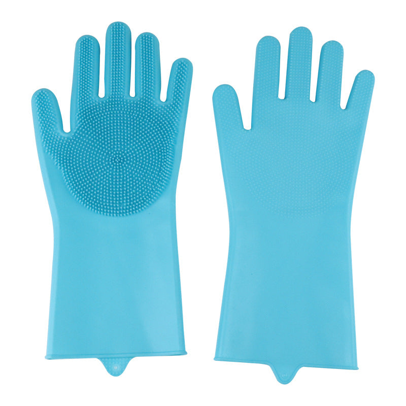 Reusable Silicone Dishwashing Gloves with Built-In Scrub Brush – Non-Slip Kitchen Cleaning Gloves for Household Chores