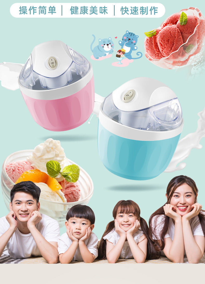 Mini Home Ice Cream Machine – Compact Automatic Frozen Dessert Maker for Family and Small Business Use