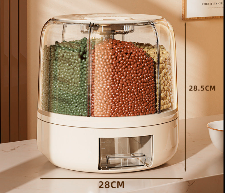 Rotating 6-Grid Food Dispenser