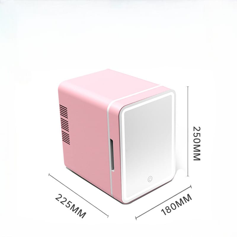 6L Portable Car Refrigerator Cooler and Warmer – 12V/220V Mini Beauty Fridge with Mirror Design for Drinks, Cosmetics, Travel and Home Use