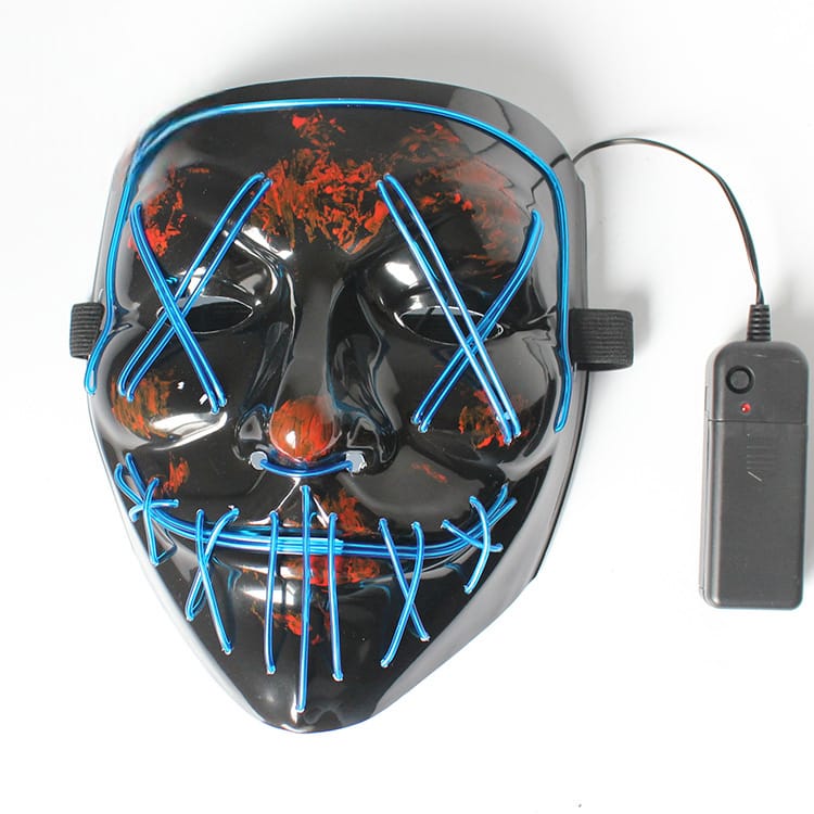 led luminous mask halloween dress up props EL luminous mask masquerade party cold light strip ghost mask