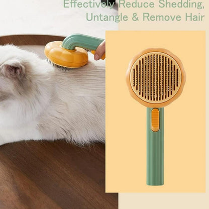 Pumpkin Pet Hair Remover Brush – Gentle Cat & Dog Grooming Comb for Easy Shedding Control