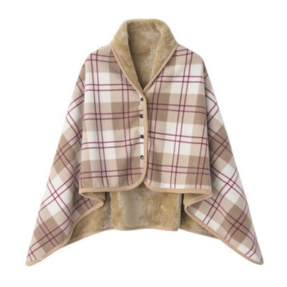 Aisrou Buckled Shawl Blanket  – Soft Thick Cape Blanket for Office, Dormitory, Lunch Breaks and All Seasons