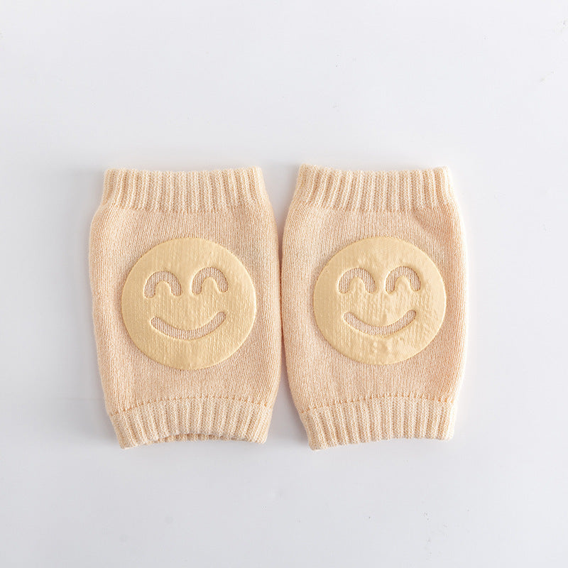 Smiley Face Baby Knee Pads & Elbow Pads – Non-Slip Cotton Crawling Toddler Knee Pads for Summer