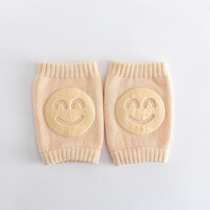 Smiley Face Baby Knee Pads & Elbow Pads – Non-Slip Cotton Crawling Toddler Knee Pads for Summer