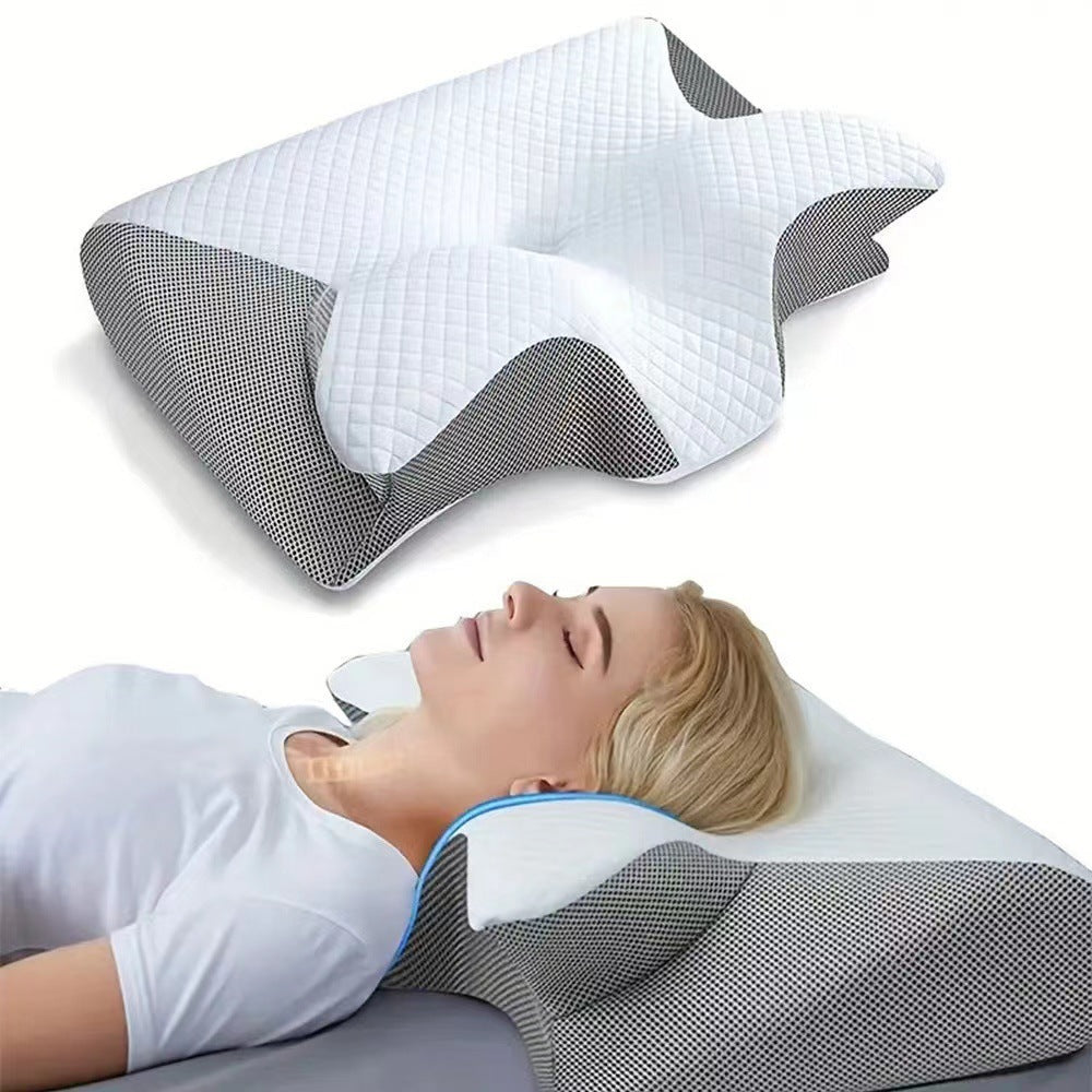 Butterfly Memory Foam Cervical Pillow – Slow-Rebound Neck Support Pillow with Pillowcase for Side and Back Sleepers