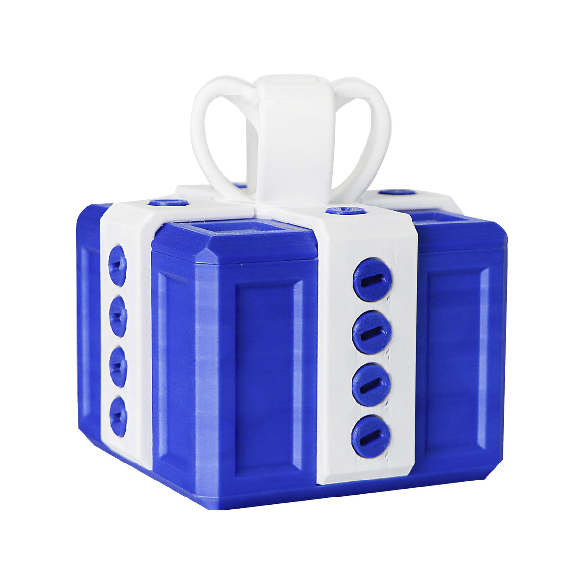 Annoying Gift Box 6 cm – Funny 3D-Printed Christmas Prank Gift and Novelty Toy in Red and Blue