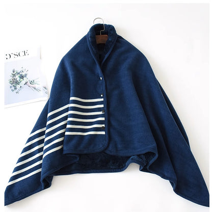 Aisrou Buckled Shawl Blanket  – Soft Thick Cape Blanket for Office, Dormitory, Lunch Breaks and All Seasons