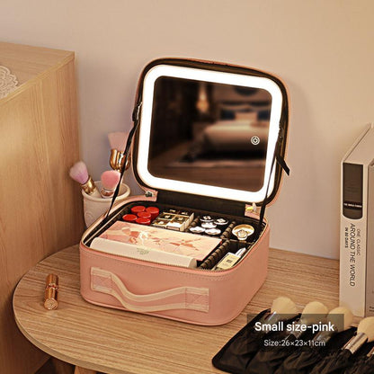 Travel Makeup Bag with LED Mirror