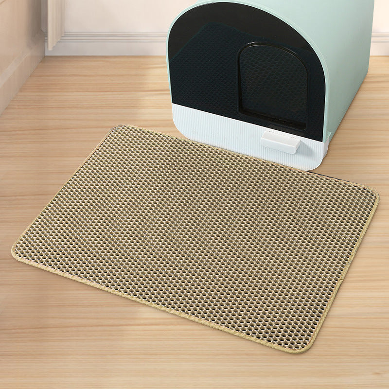 Large Double-Layer EVA Washable Cat Litter Mat – Anti-Leak Splash Pad & Filter Mat for Cats