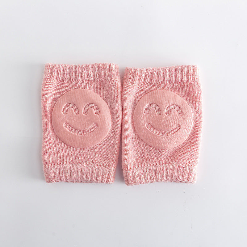 Smiley Face Baby Knee Pads & Elbow Pads – Non-Slip Cotton Crawling Toddler Knee Pads for Summer
