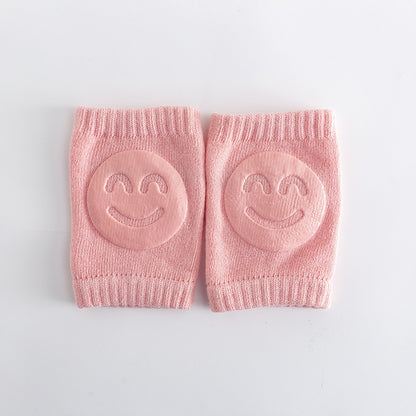 Smiley Face Baby Knee Pads & Elbow Pads – Non-Slip Cotton Crawling Toddler Knee Pads for Summer