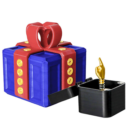 Annoying Gift Box 6 cm – Funny 3D-Printed Christmas Prank Gift and Novelty Toy in Red and Blue