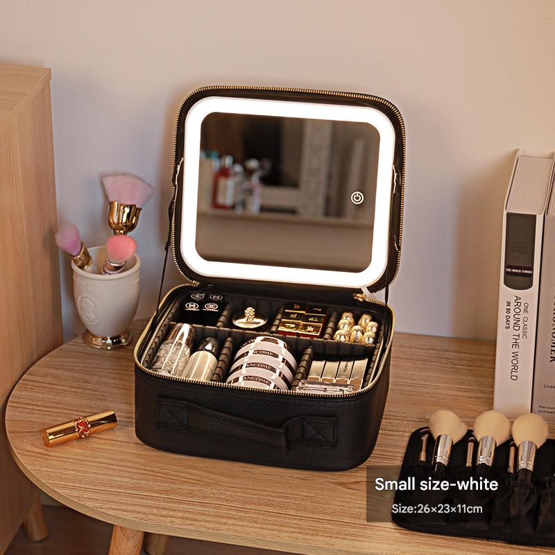 Travel Makeup Bag with LED Mirror