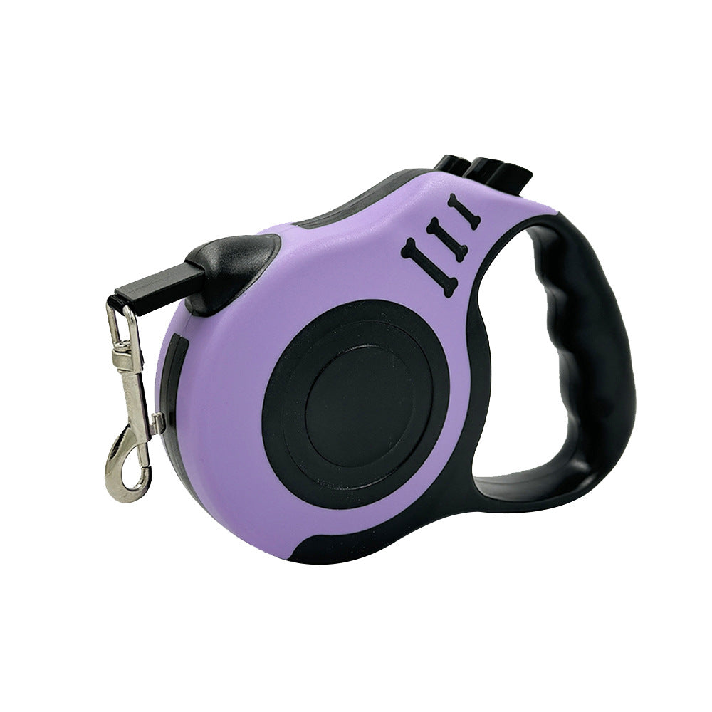 Automatic Retractable Dog Leash – 3M/5M Nylon Pet Walking Leash with Bone-Design Handle (Coffee)