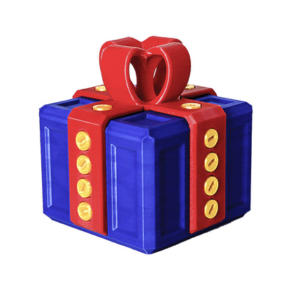 Annoying Gift Box 6 cm – Funny 3D-Printed Christmas Prank Gift and Novelty Toy in Red and Blue