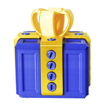 Annoying Gift Box 6 cm – Funny 3D-Printed Christmas Prank Gift and Novelty Toy in Red and Blue