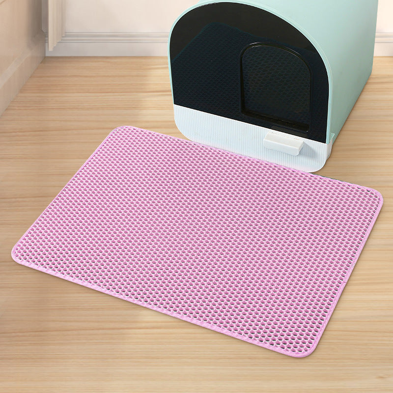 Large Double-Layer EVA Washable Cat Litter Mat – Anti-Leak Splash Pad & Filter Mat for Cats