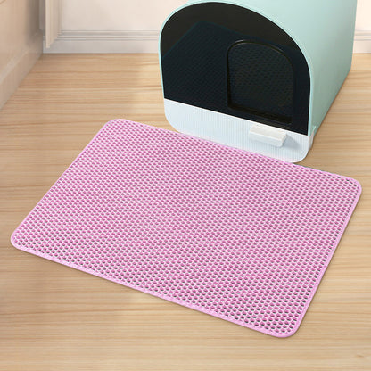 Large Double-Layer EVA Washable Cat Litter Mat – Anti-Leak Splash Pad & Filter Mat for Cats