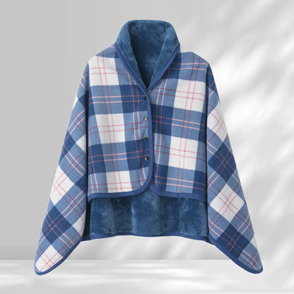 Aisrou Buckled Shawl Blanket  – Soft Thick Cape Blanket for Office, Dormitory, Lunch Breaks and All Seasons