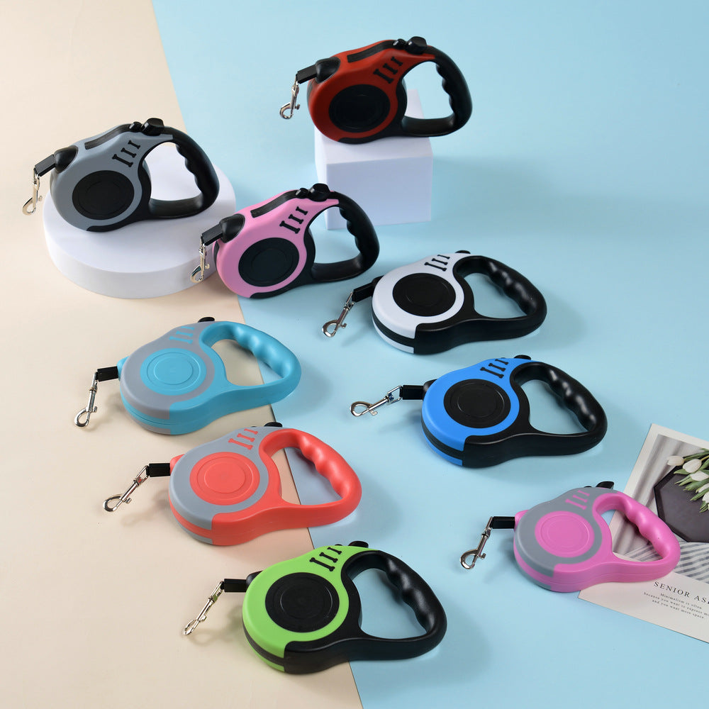 Automatic Retractable Dog Leash – 3M/5M Nylon Pet Walking Leash with Bone-Design Handle (Coffee)