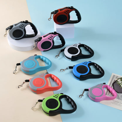 Automatic Retractable Dog Leash – 3M/5M Nylon Pet Walking Leash with Bone-Design Handle (Coffee)