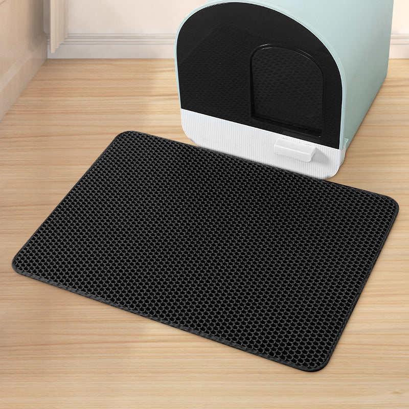 Large Double-Layer EVA Washable Cat Litter Mat – Anti-Leak Splash Pad & Filter Mat for Cats