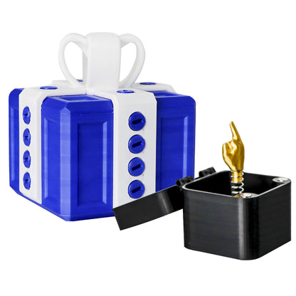 Annoying Gift Box 6 cm – Funny 3D-Printed Christmas Prank Gift and Novelty Toy in Red and Blue