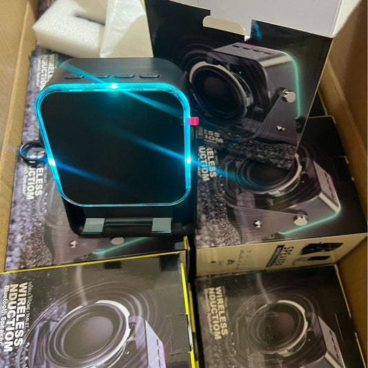 5W Wireless Bluetooth Speaker with Phone Stand – Rechargeable Portable Home Speaker for Bedroom, Gaming, Karaoke and Fitness