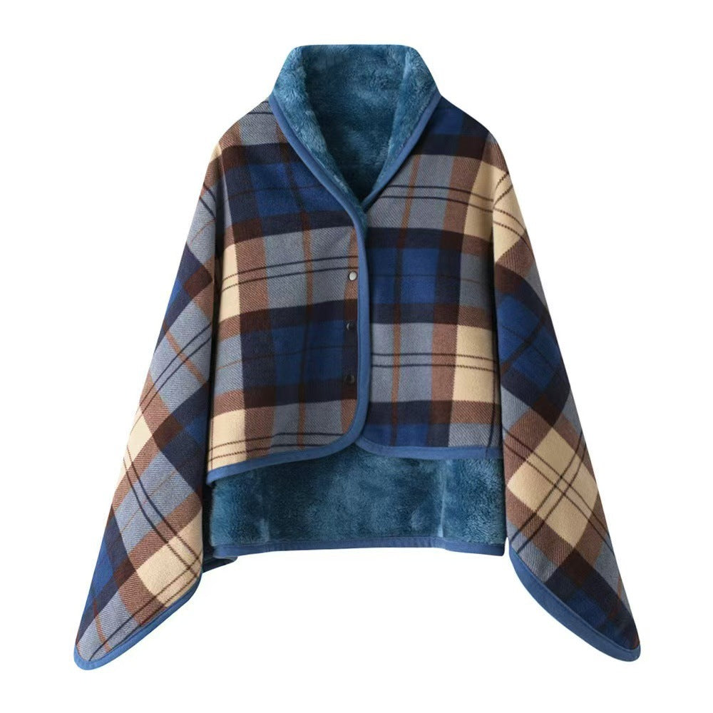 Aisrou Buckled Shawl Blanket  – Soft Thick Cape Blanket for Office, Dormitory, Lunch Breaks and All Seasons