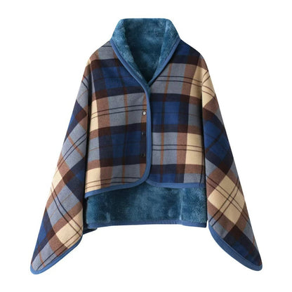 Aisrou Buckled Shawl Blanket  – Soft Thick Cape Blanket for Office, Dormitory, Lunch Breaks and All Seasons