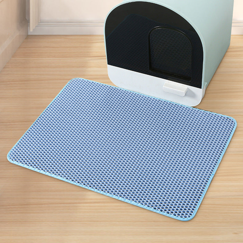 Large Double-Layer EVA Washable Cat Litter Mat – Anti-Leak Splash Pad & Filter Mat for Cats