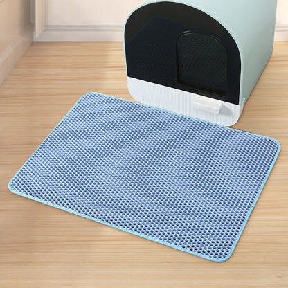 Large Double-Layer EVA Washable Cat Litter Mat – Anti-Leak Splash Pad & Filter Mat for Cats