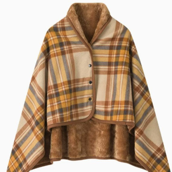 Aisrou Buckled Shawl Blanket  – Soft Thick Cape Blanket for Office, Dormitory, Lunch Breaks and All Seasons