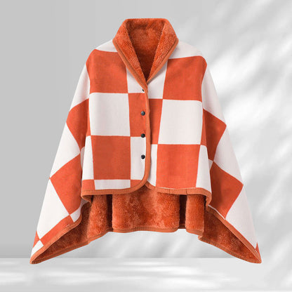 Aisrou Buckled Shawl Blanket  – Soft Thick Cape Blanket for Office, Dormitory, Lunch Breaks and All Seasons