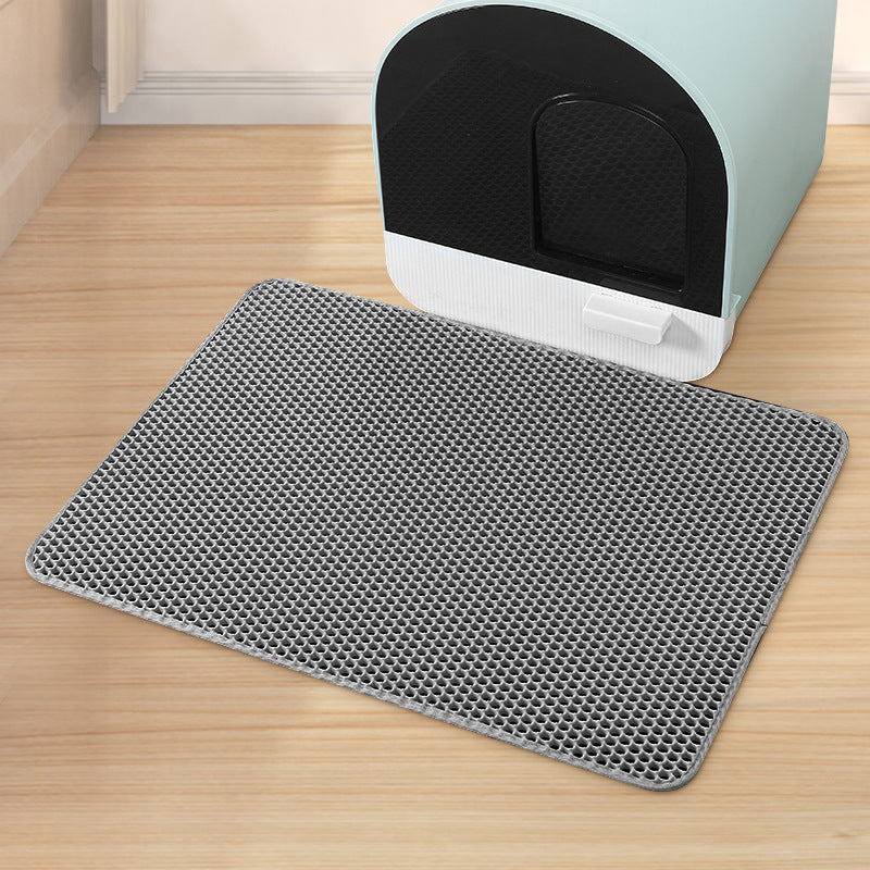 Large Double-Layer EVA Washable Cat Litter Mat – Anti-Leak Splash Pad & Filter Mat for Cats