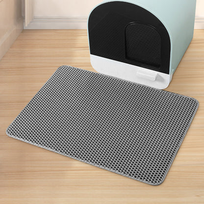 Large Double-Layer EVA Washable Cat Litter Mat – Anti-Leak Splash Pad & Filter Mat for Cats