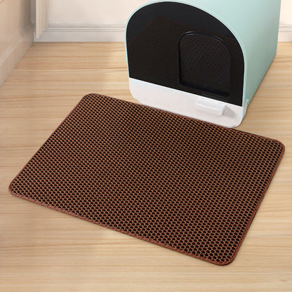 Large Double-Layer EVA Washable Cat Litter Mat – Anti-Leak Splash Pad & Filter Mat for Cats