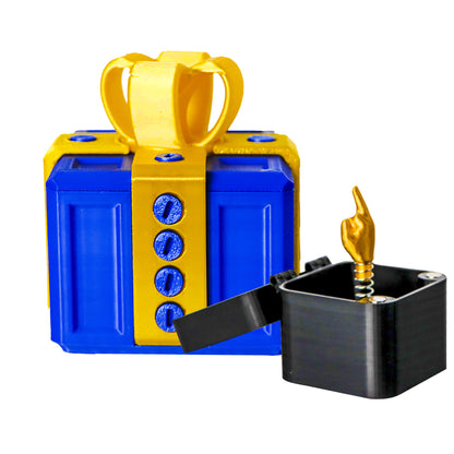 Annoying Gift Box 6 cm – Funny 3D-Printed Christmas Prank Gift and Novelty Toy in Red and Blue