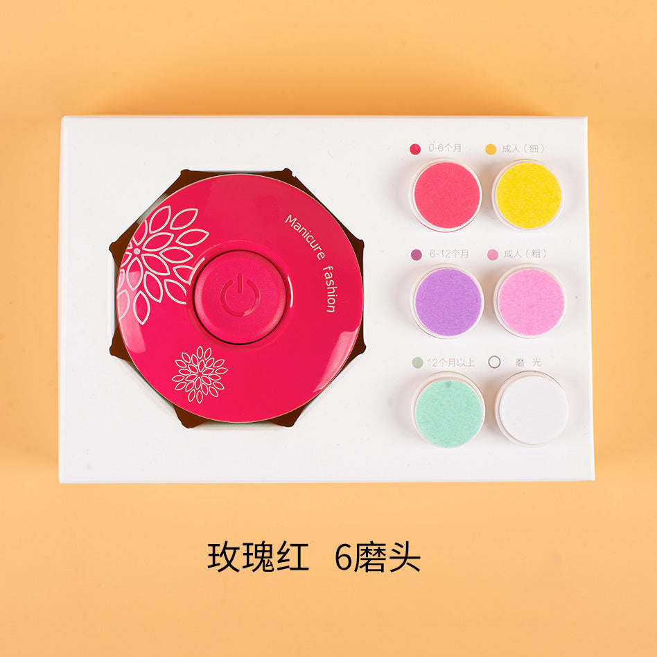 Karina Rose Red Electric Nail Polisher – Adult 3 Grinding Heads | Gentle Baby & Women’s Manicure Tool
