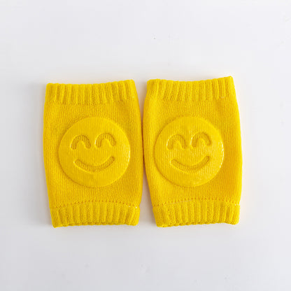 Smiley Face Baby Knee Pads & Elbow Pads – Non-Slip Cotton Crawling Toddler Knee Pads for Summer