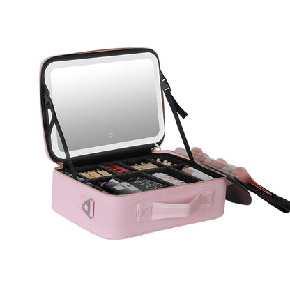 Travel Makeup Bag with LED Mirror