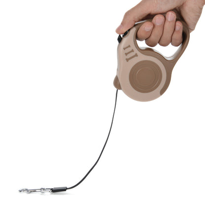 Automatic Retractable Dog Leash – 3M/5M Nylon Pet Walking Leash with Bone-Design Handle (Coffee)