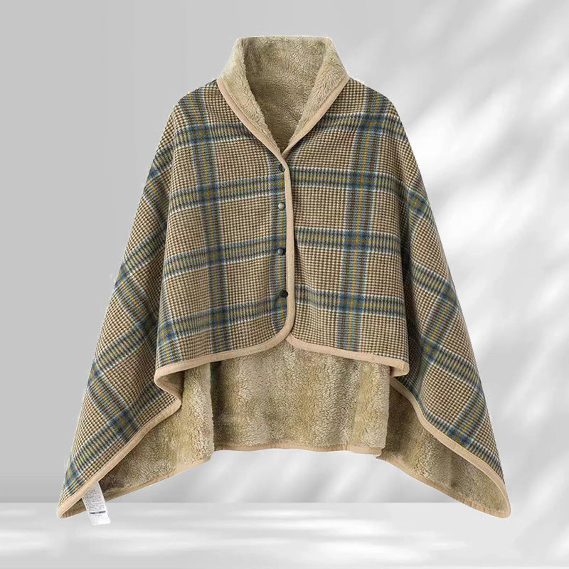 Aisrou Buckled Shawl Blanket  – Soft Thick Cape Blanket for Office, Dormitory, Lunch Breaks and All Seasons