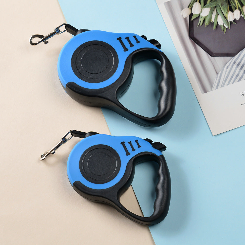 Automatic Retractable Dog Leash – 3M/5M Nylon Pet Walking Leash with Bone-Design Handle (Coffee)