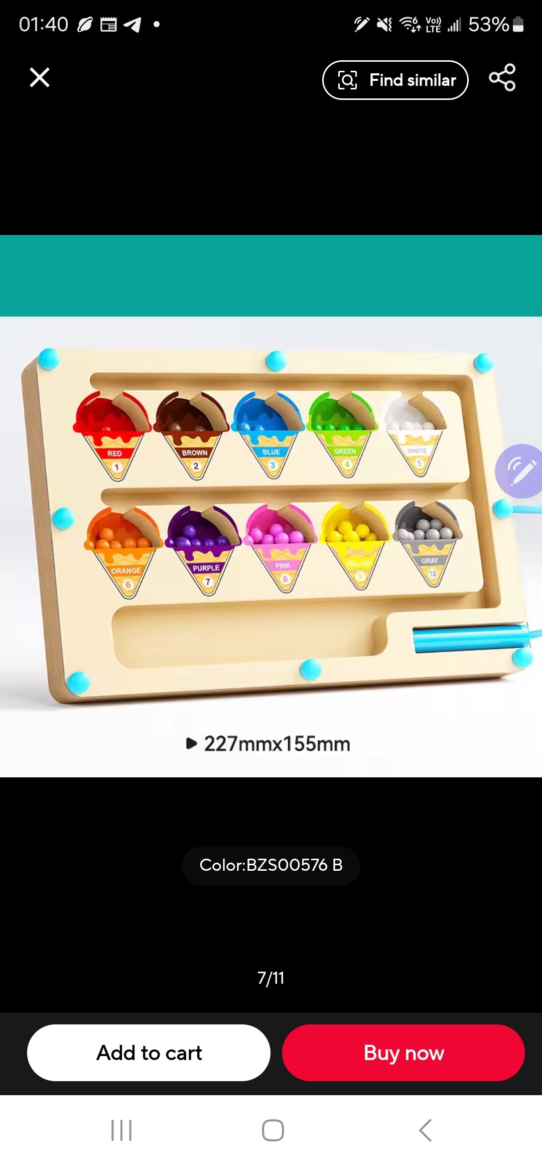 Wooden Magnetic Maze Toy for Children Aged 4–6 – Ice Cream-Themed Educational Logic and Problem-Solving Activity Board