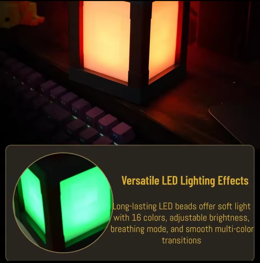 Minecraft Soul Lantern Pixel Wall Lamp Remote Control Color-Changing LED Ambient Light Game Peripheral Creative Decor Light